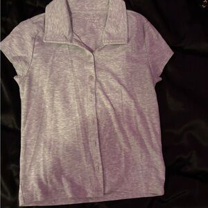 American Eagle Heather Gray Polo Shirt